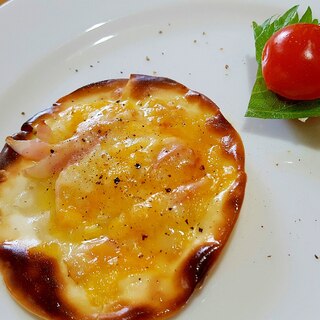 家フレンチ☆前菜に餃子の皮でタルトフランベ